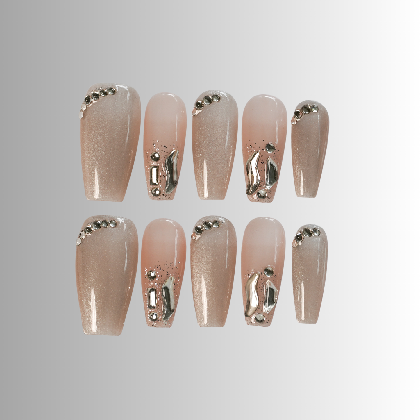 Champagne Radiance | Premium Press on Nails