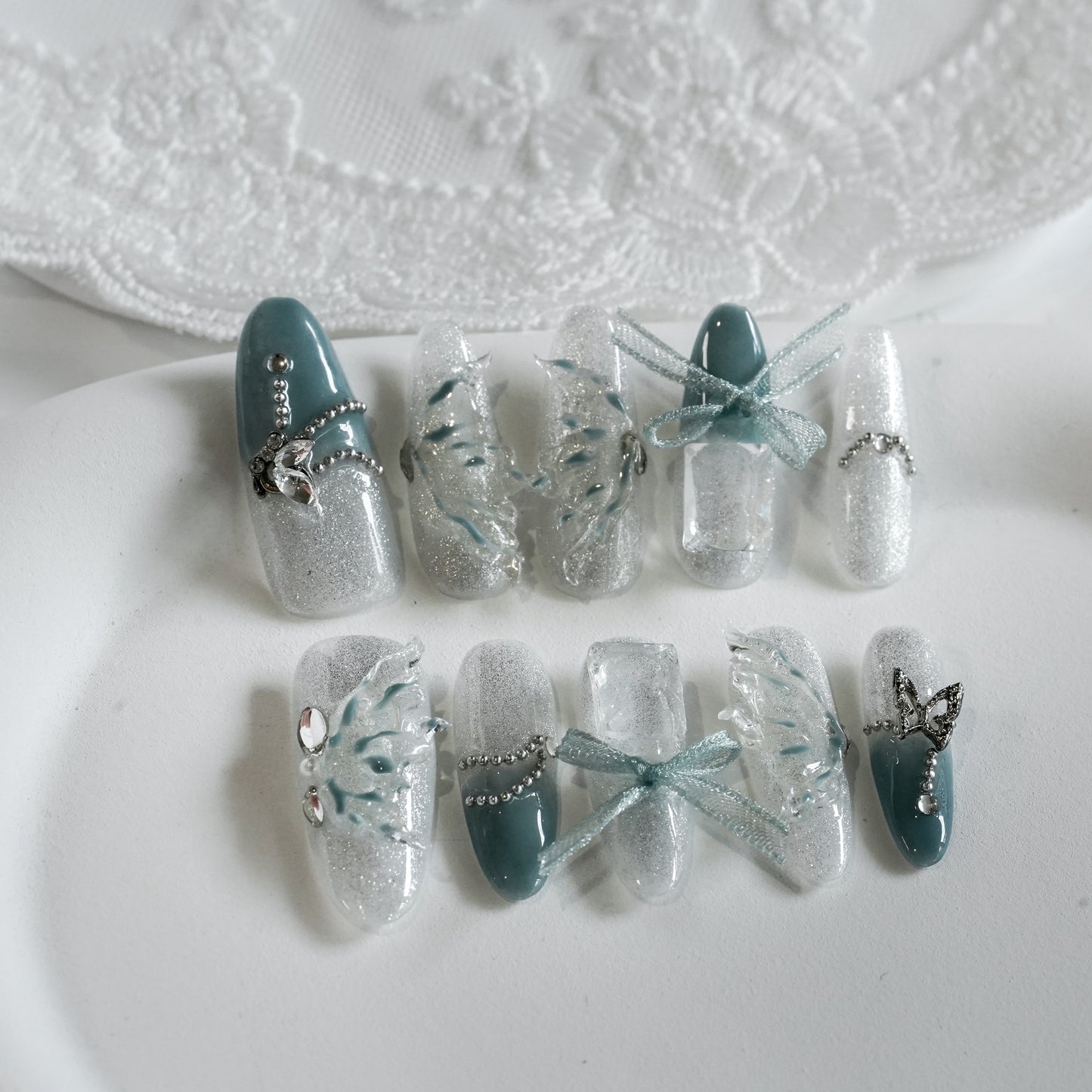 Ocean Flutter | Premium Press on Nails