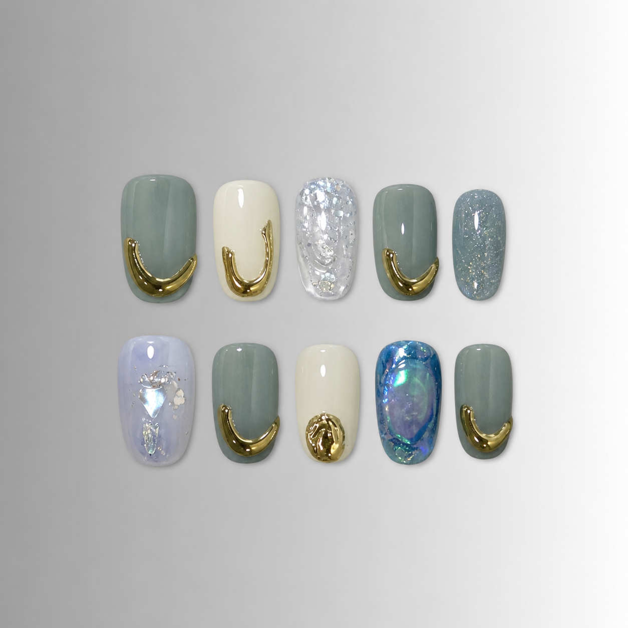 Azure Whisper | Premium Press on Nails