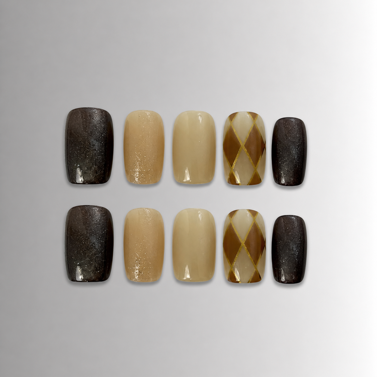 Maple Grid | Premium Press on Nails